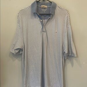 Blue Striped Men's Polo Shirt large like new